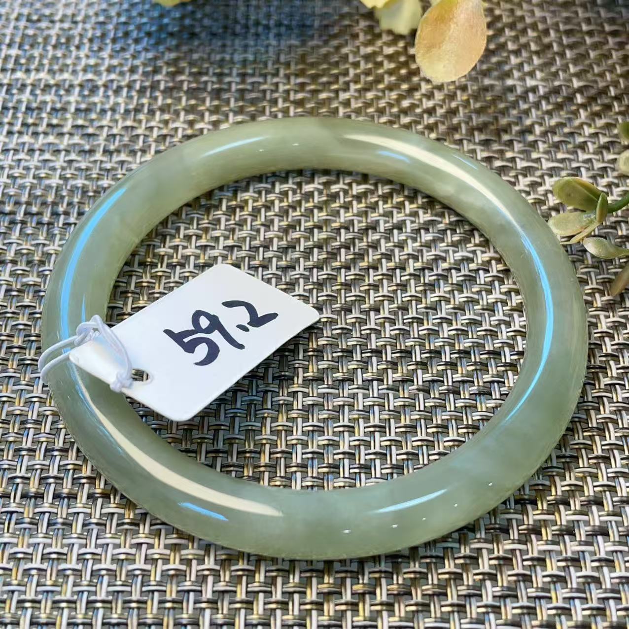 Certified Natural Green Jade Bangle , Iced Lake Green Slim Nephrite Jade Bangle , 53-60mm Size Jade Bangle Bracelet