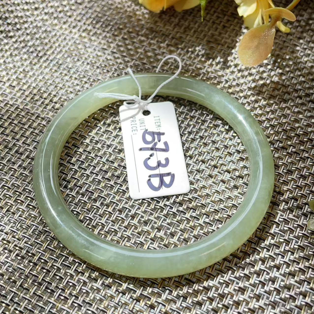 Certified Natural Green Jade Bangle , Iced Lake Green Slim Nephrite Jade Bangle , 53-60mm Size Jade Bangle Bracelet