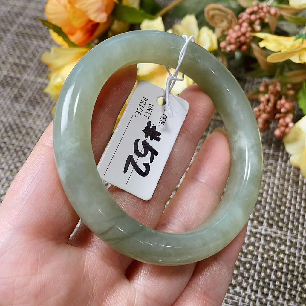 Certified Natural Nephrite Jade Small Size Bangle , Spring Water Green Jade, Bangle Size 52-54, Minimalist Jade Bangle Bracelet, XSmall Size