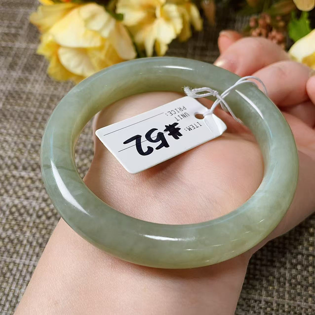 Certified Natural Nephrite Jade Small Size Bangle , Spring Water Green Jade, Bangle Size 52-54, Minimalist Jade Bangle Bracelet, XSmall Size