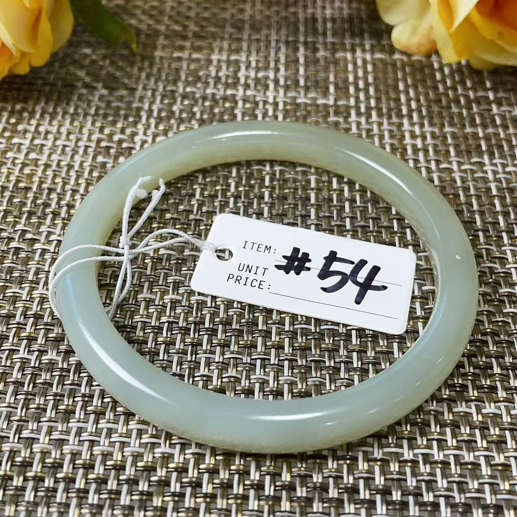 Certified Natural Nephrite Jade Small Size Bangle , Spring Water Green Jade, Bangle Size 52-54, Minimalist Jade Bangle Bracelet, XSmall Size