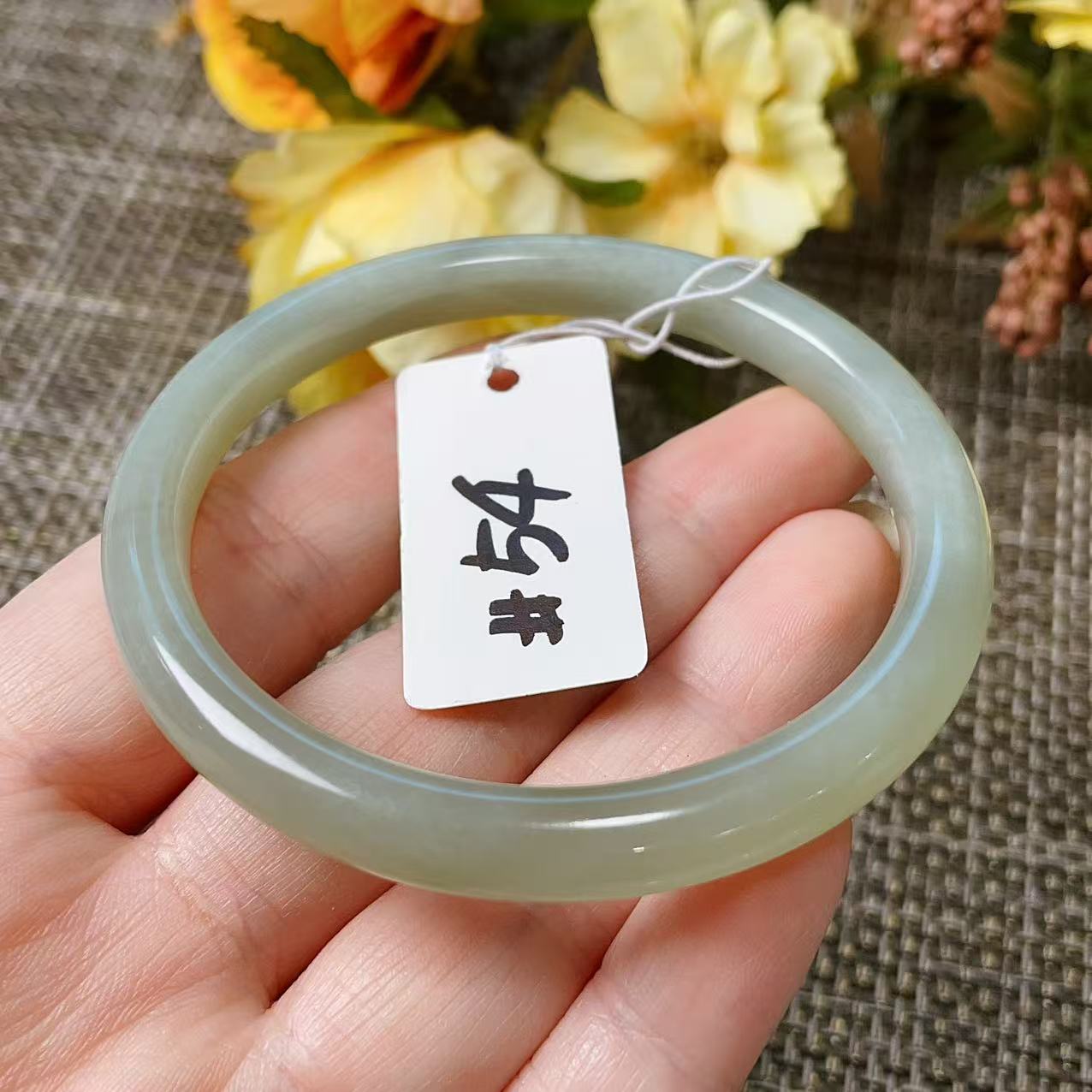 Certified Natural Nephrite Jade Small Size Bangle , Spring Water Green Jade, Bangle Size 52-54, Minimalist Jade Bangle Bracelet, XSmall Size