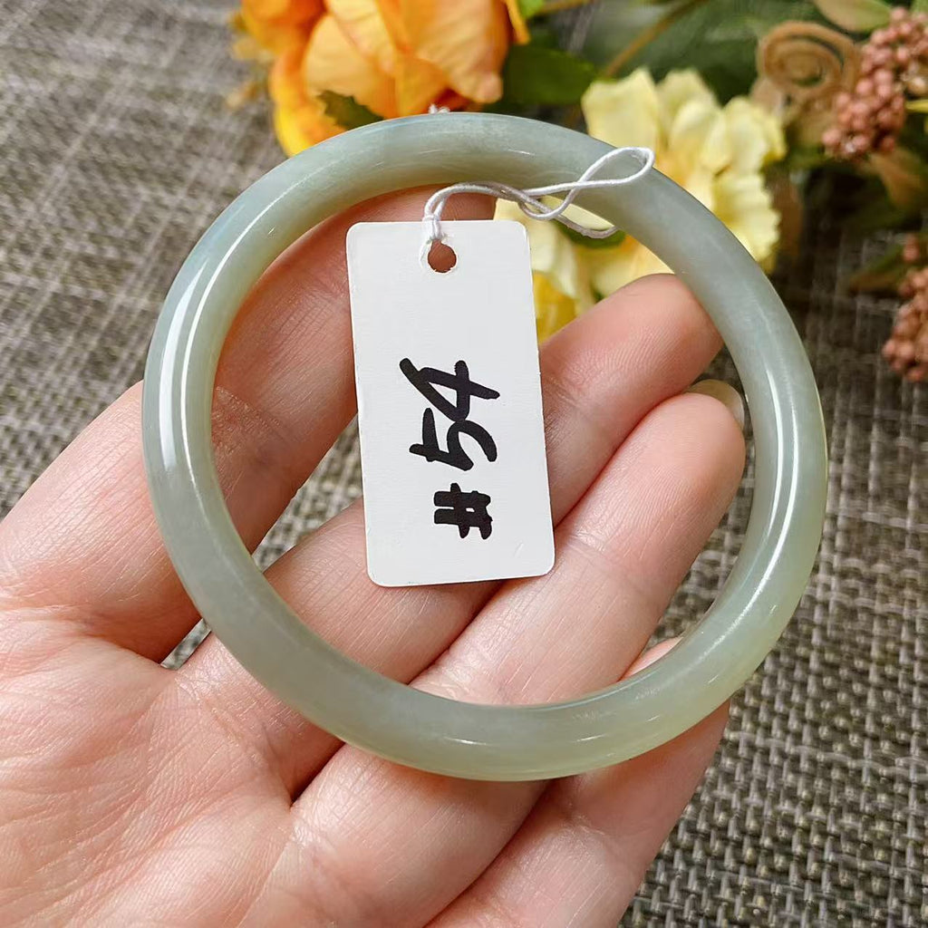 Certified Natural Nephrite Jade Small Size Bangle , Spring Water Green Jade, Bangle Size 52-54, Minimalist Jade Bangle Bracelet, XSmall Size