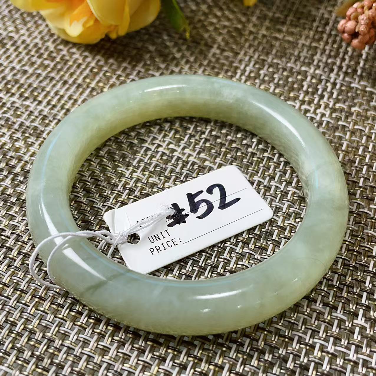 Certified Natural Nephrite Jade Small Size Bangle , Spring Water Green Jade, Bangle Size 52-54, Minimalist Jade Bangle Bracelet, XSmall Size