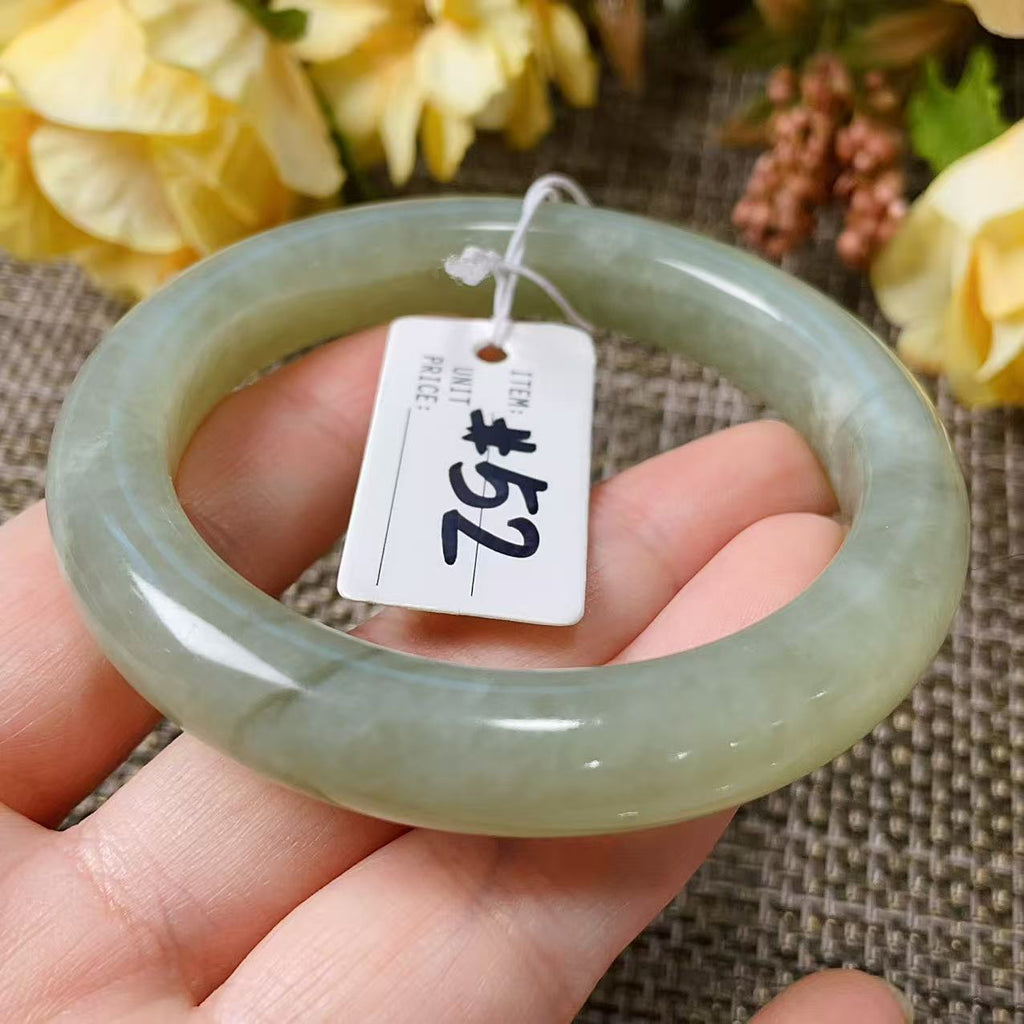Certified Natural Nephrite Jade Small Size Bangle , Spring Water Green Jade, Bangle Size 52-54, Minimalist Jade Bangle Bracelet, XSmall Size