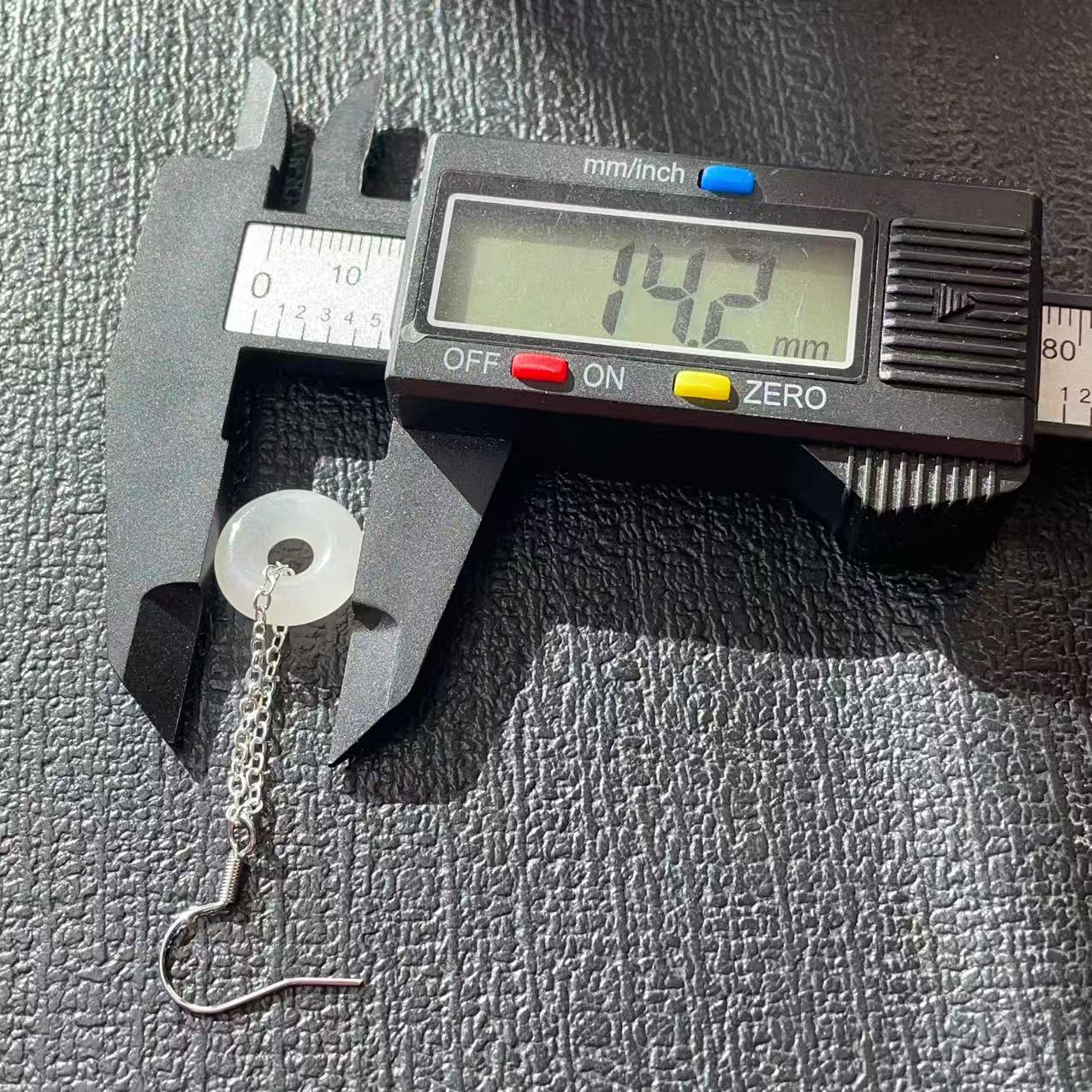 Certified Natural White Jade Donut Earrings, 925 Silver Genuine Hetian Jade  Peace Buckle Dangle Earrings ,Minimalist Lucky Drop Earrings ,Gift for Her