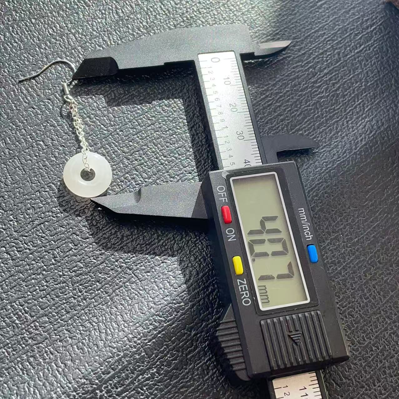 Certified Natural White Jade Donut Earrings, 925 Silver Genuine Hetian Jade  Peace Buckle Dangle Earrings ,Minimalist Lucky Drop Earrings ,Gift for Her