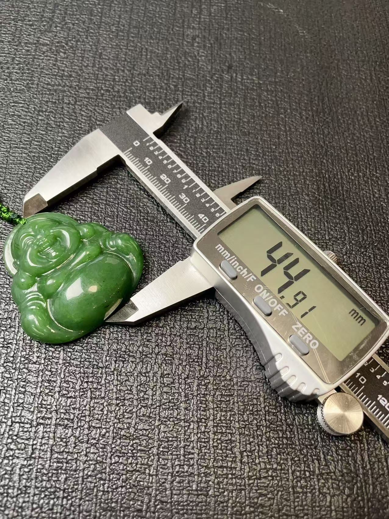 Certified Green Jade Budeha Pendent Necklace, Large Jade Buddha, Nephrite Jade Buddha, Gift for Everyone