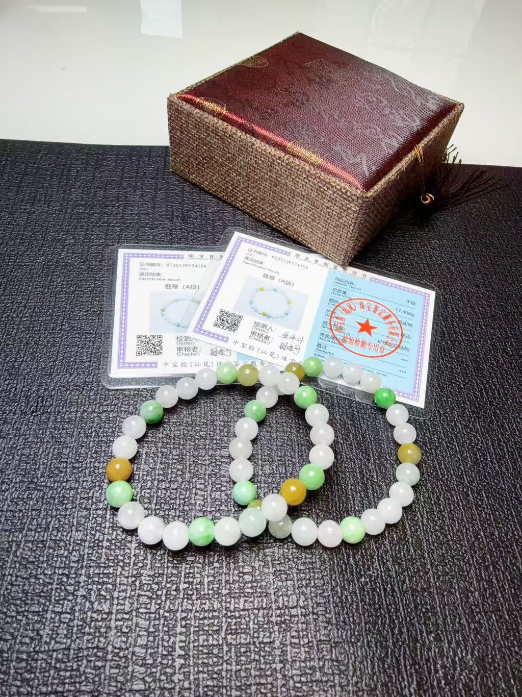 Certified Natural Jadeite Beaded Bracelet, 8mm Multi Color Grade A Jadeite Bracelet, Natural Green Jadeite