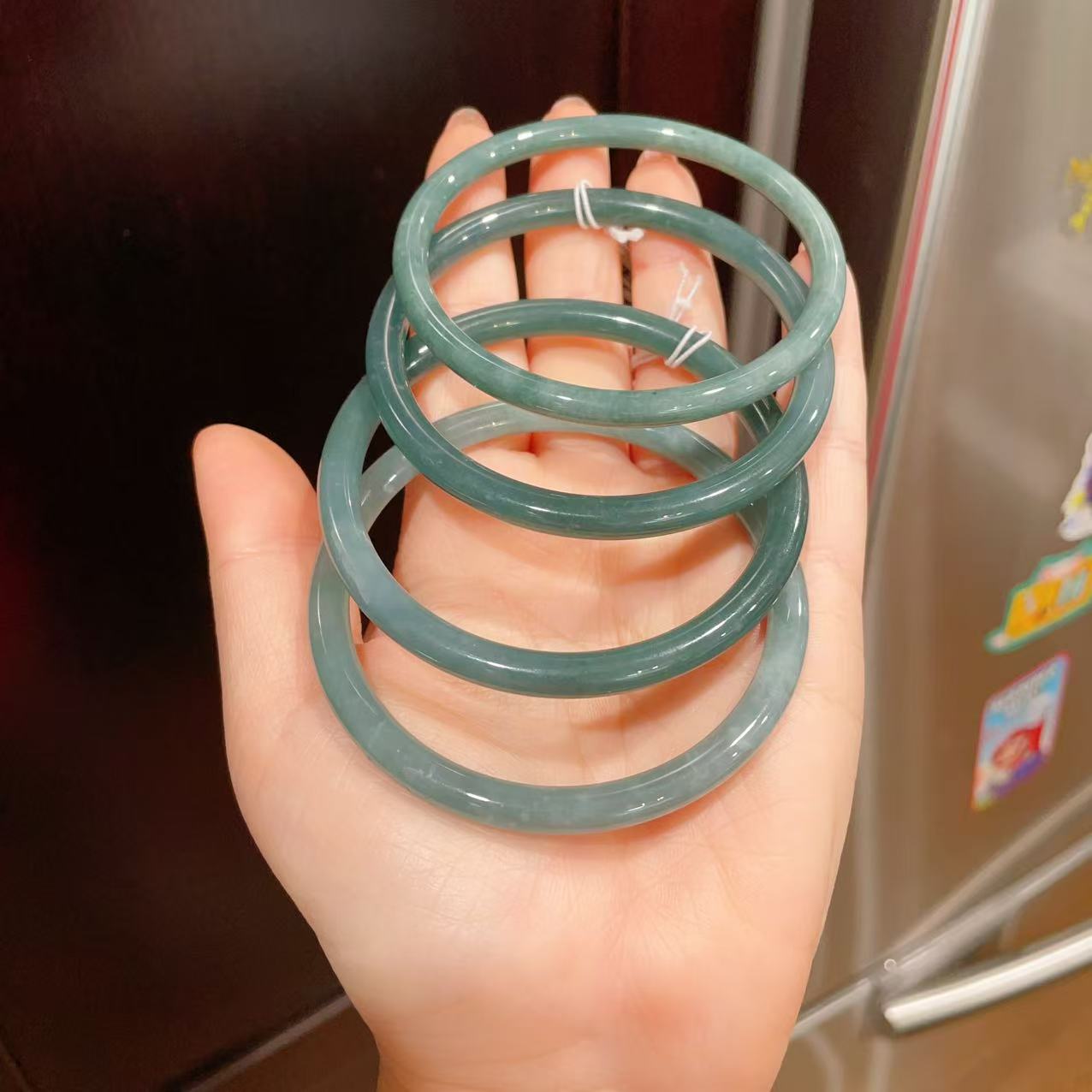 Certified Blue Jadeite Slim Bangle Bracelet, Grade A Natural Jadeite Bangle, 55-61 Size Bangle