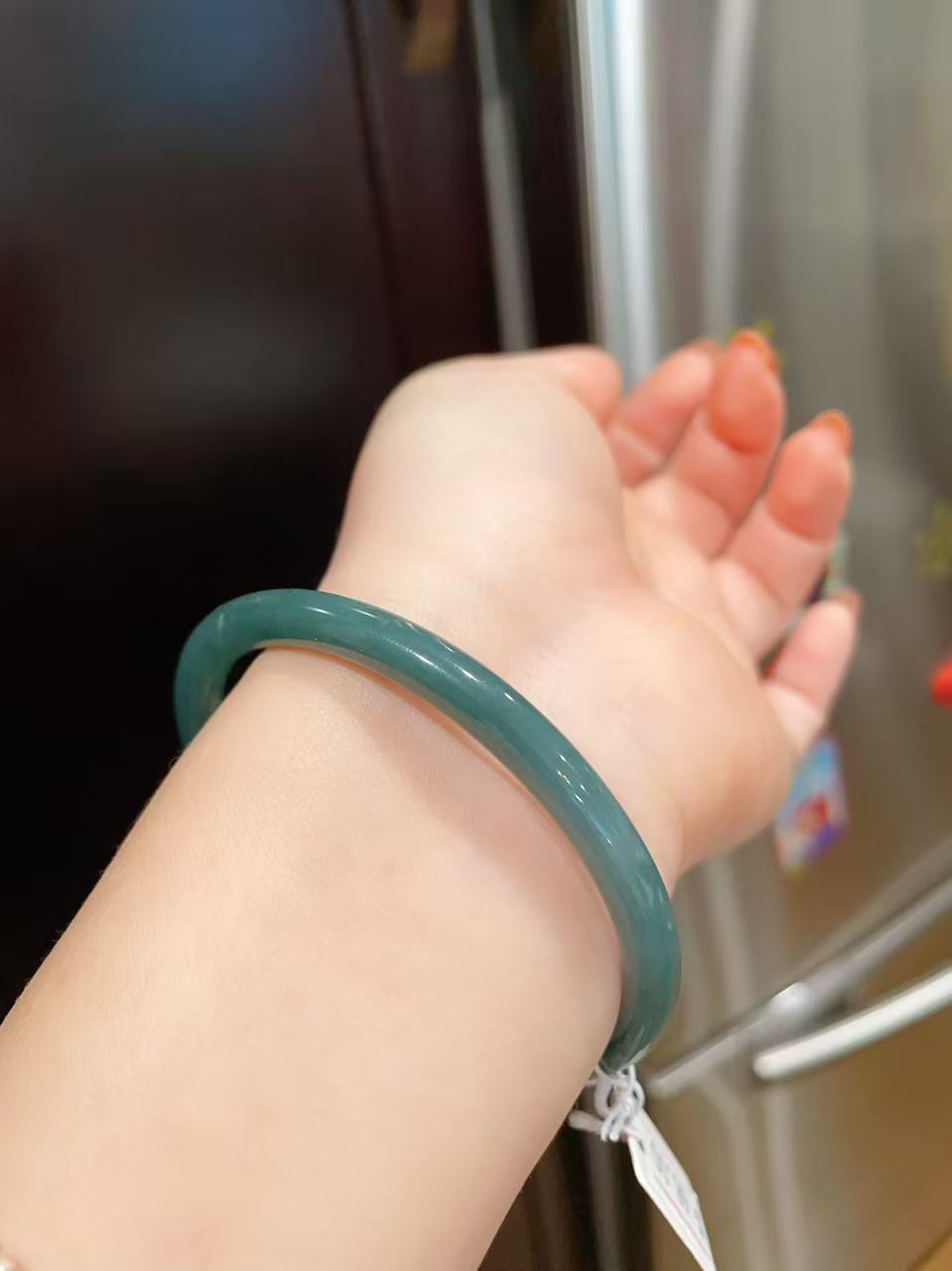 Certified Blue Jadeite Slim Bangle Bracelet, Grade A Natural Jadeite Bangle, 55-61 Size Bangle