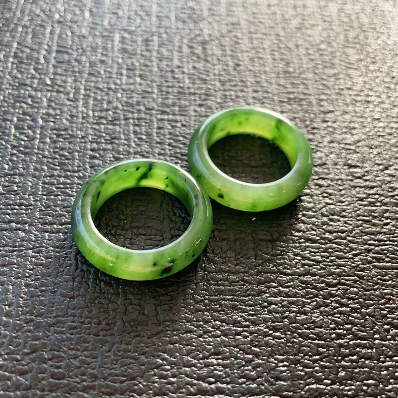 Certified Natural Green Jade Ring, Jade Band, Minimalist Nephrite Jade Ring 6-8 Size Ring