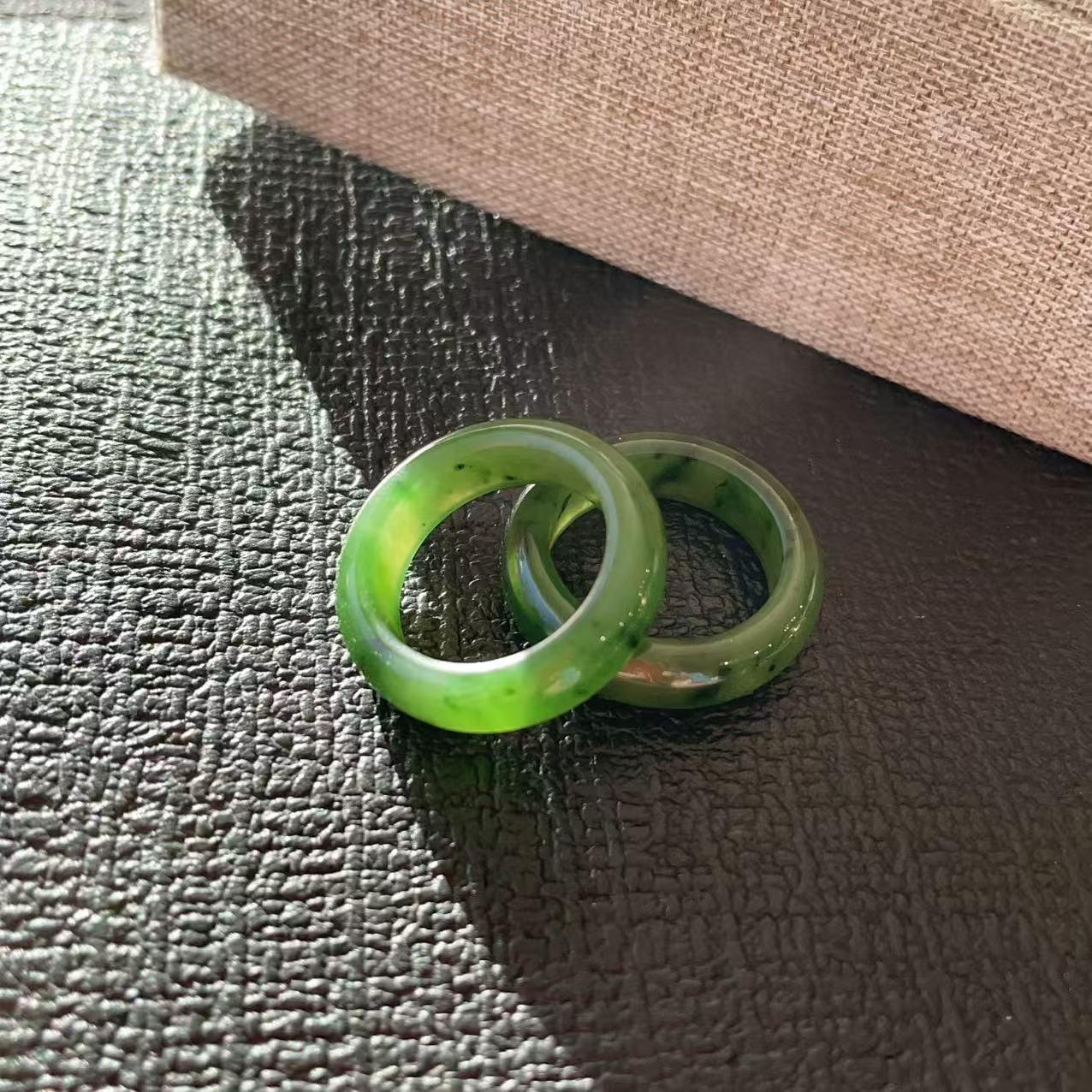 Certified Natural Green Jade Ring, Jade Band, Minimalist Nephrite Jade Ring 6-8 Size Ring