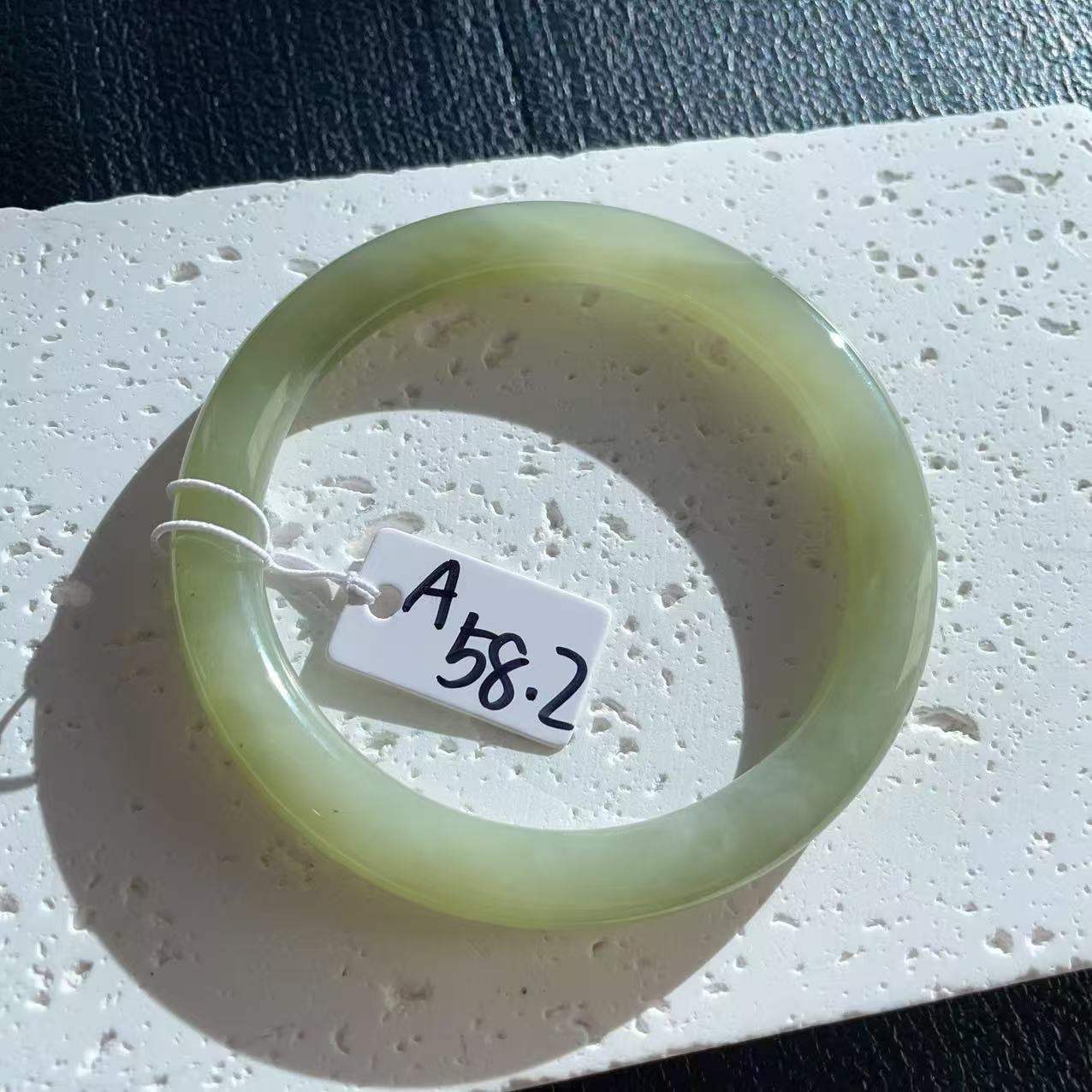 Natural Nephrite Jade Slim Bangle – Spring Water Green | Size 57–60