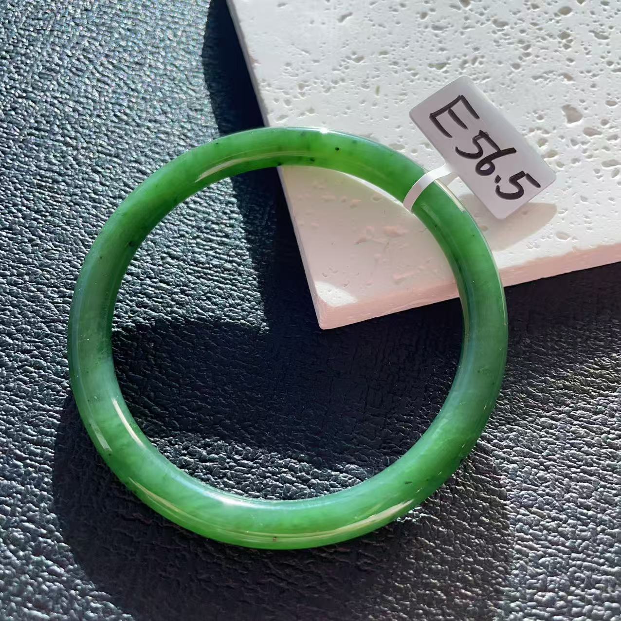 Certified Natural Green Jade Slim Bangle, 56-62 Size Minimalist Bangle Bracelet, Green Jade Bangle