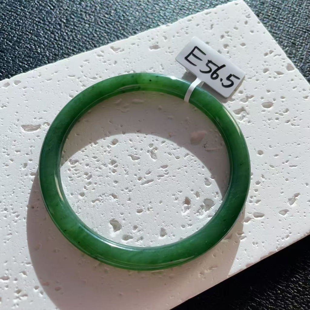 Certified Natural Green Jade Slim Bangle, 56-62 Size Minimalist Bangle Bracelet, Green Jade Bangle