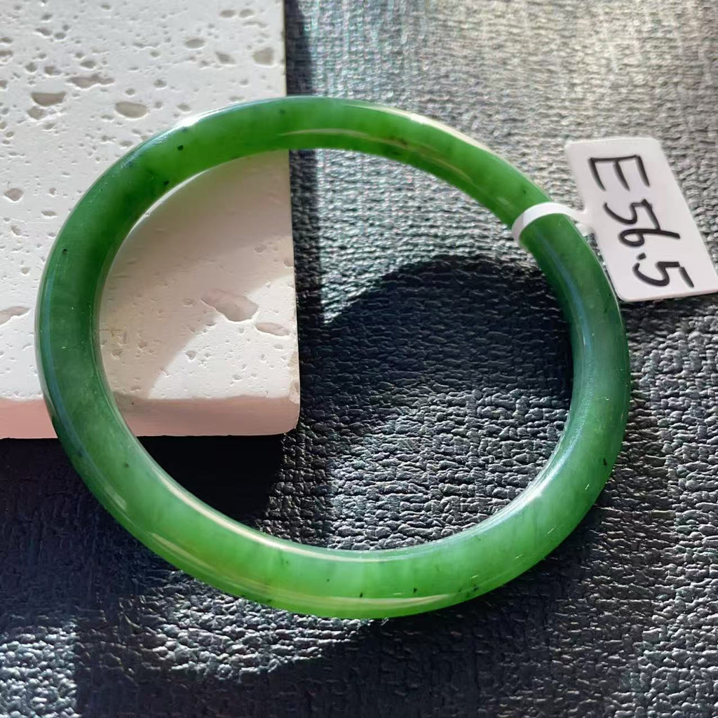 Certified Natural Green Jade Slim Bangle, 56-62 Size Minimalist Bangle Bracelet, Green Jade Bangle