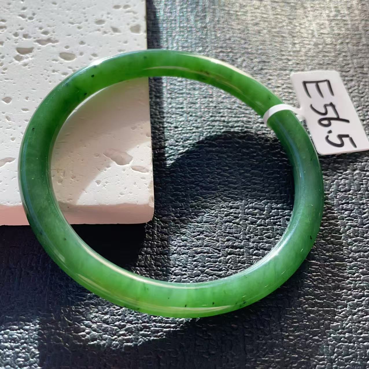 Certified Natural Green Jade Slim Bangle, 56-62 Size Minimalist Bangle Bracelet, Green Jade Bangle
