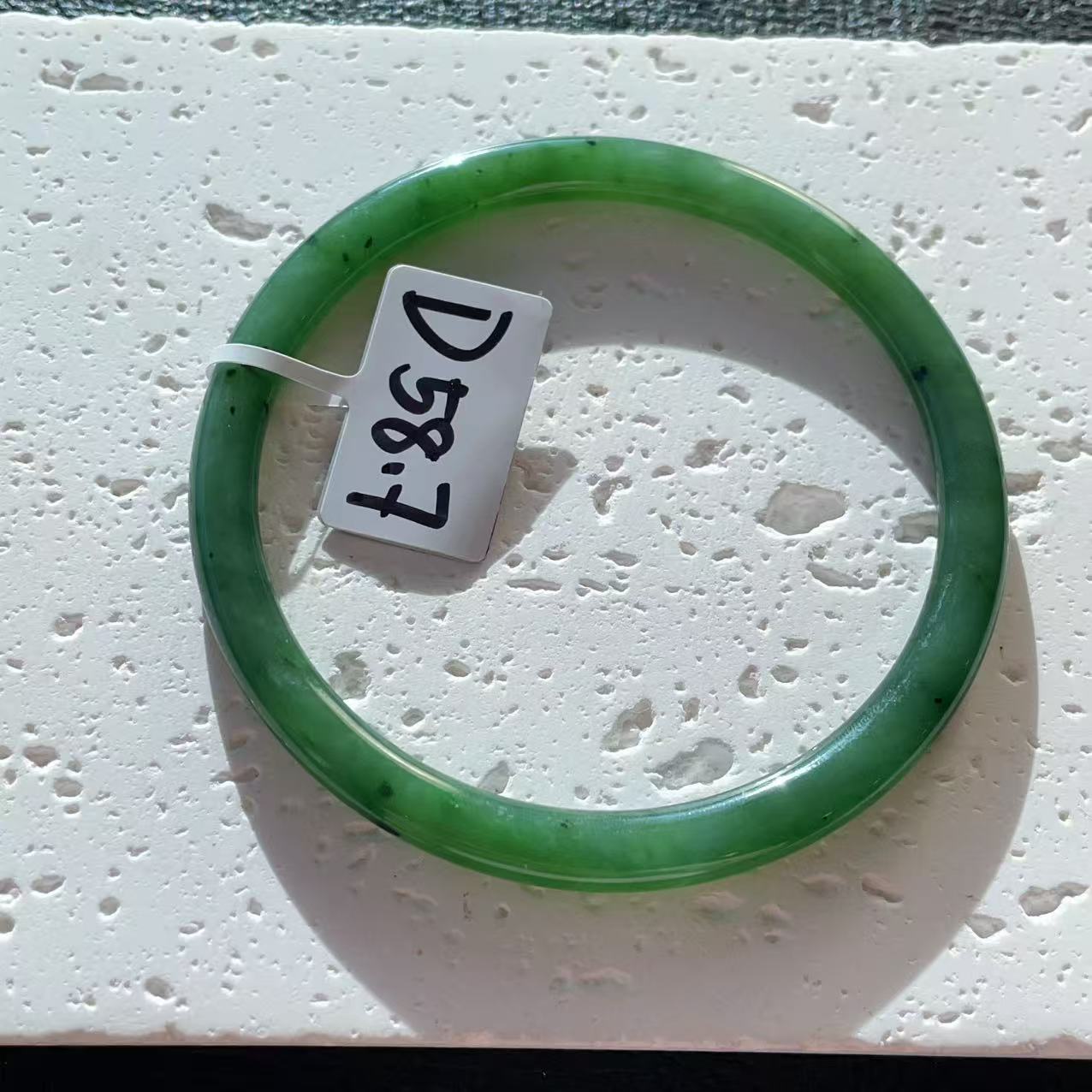Certified Natural Green Jade Slim Bangle, 56-62 Size Minimalist Bangle Bracelet, Green Jade Bangle
