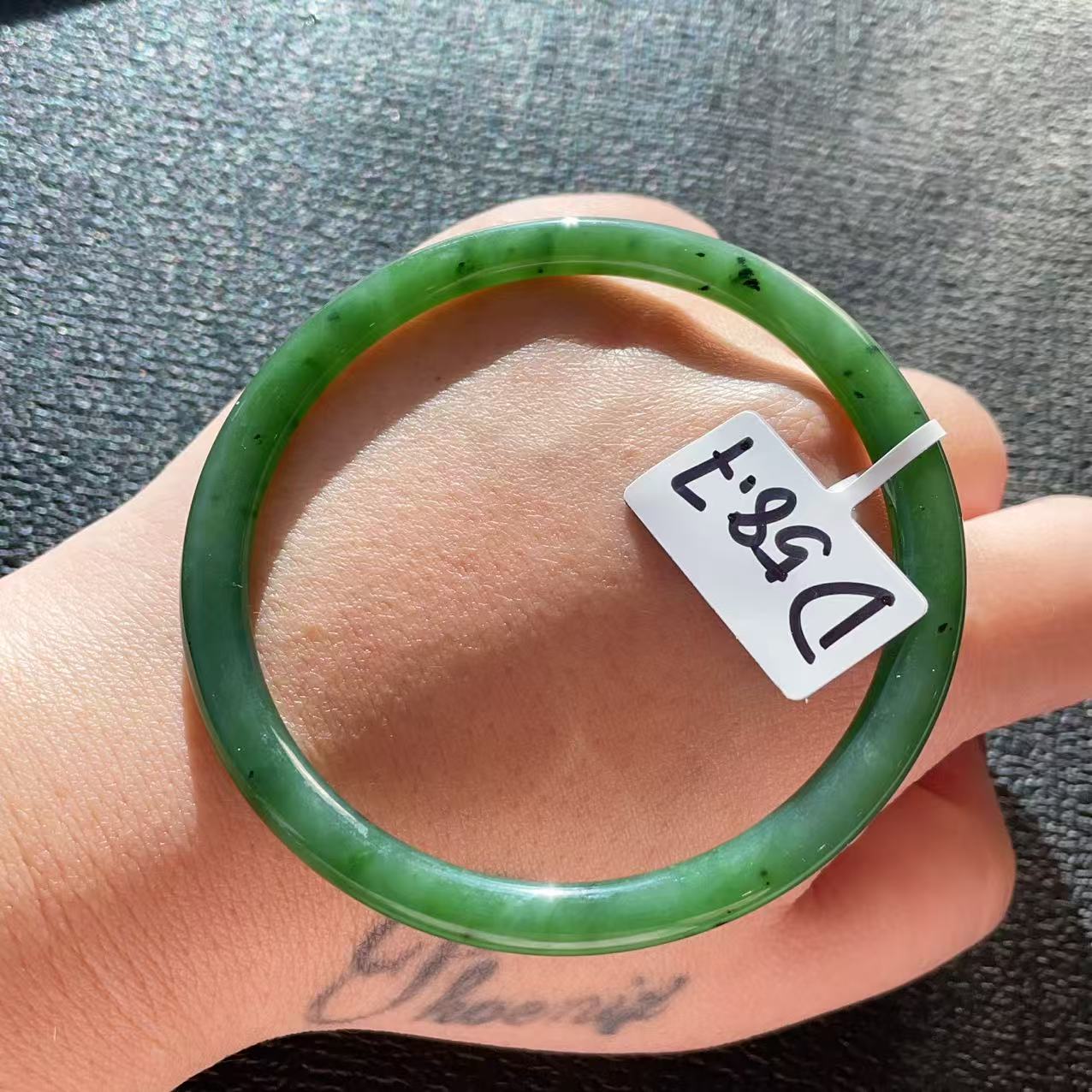 Certified Natural Green Jade Slim Bangle, 56-62 Size Minimalist Bangle Bracelet, Green Jade Bangle