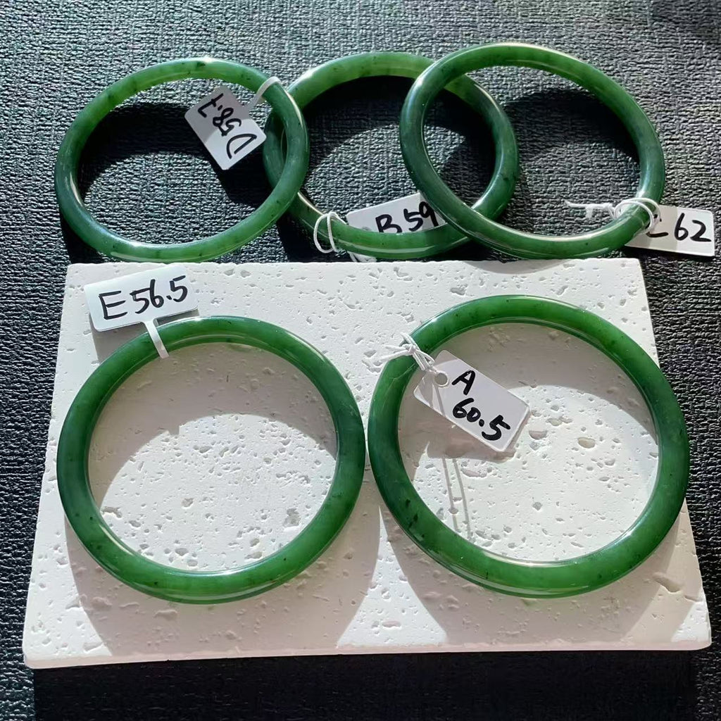 Certified Natural Green Jade Slim Bangle, 56-62 Size Minimalist Bangle Bracelet, Green Jade Bangle