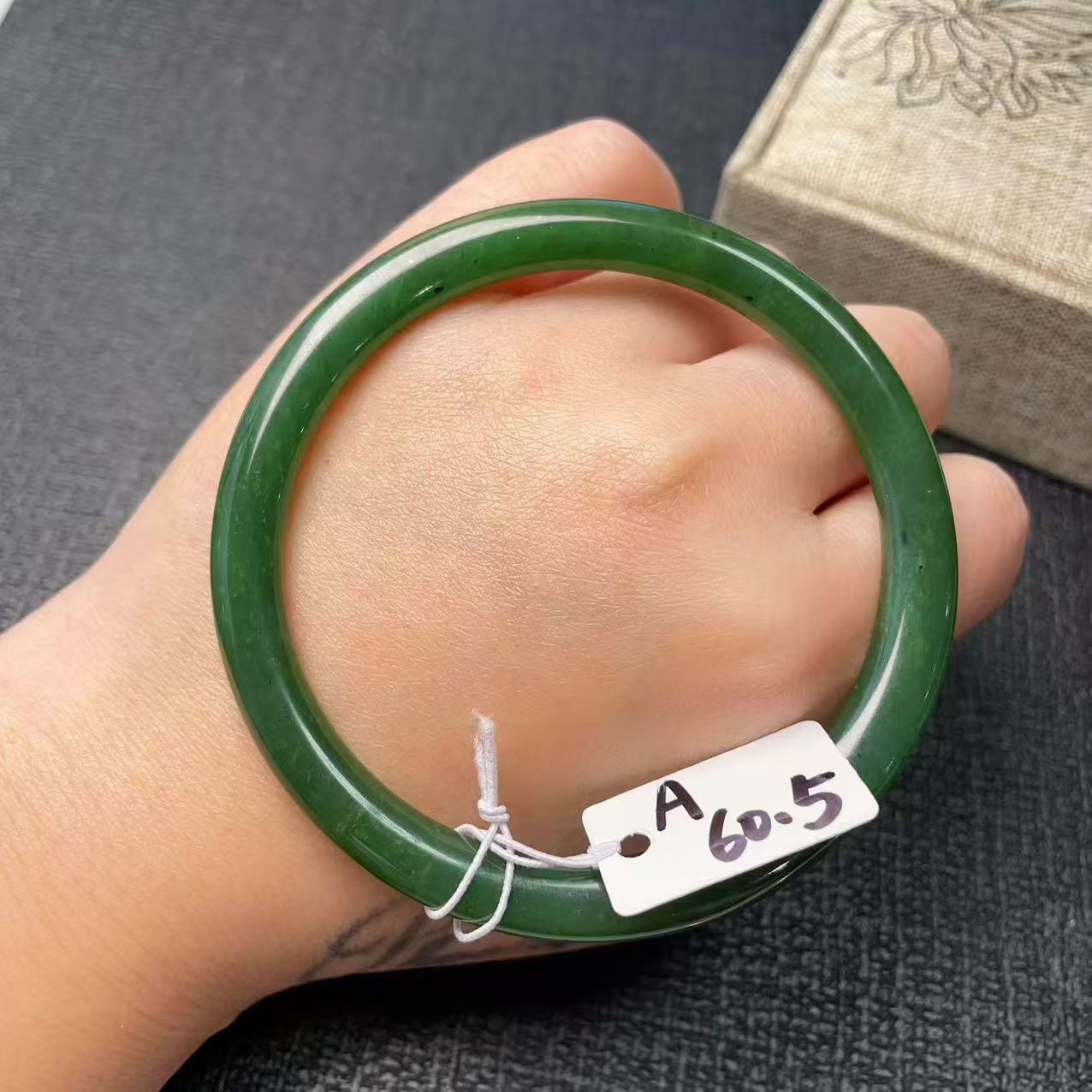 Certified Natural Green Jade Slim Bangle, 56-62 Size Minimalist Bangle Bracelet, Green Jade Bangle