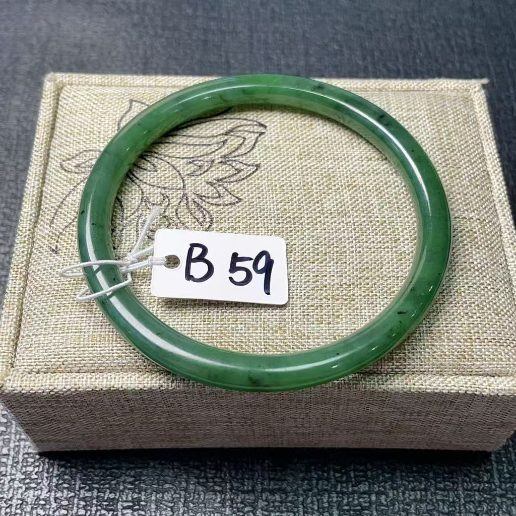 Certified Natural Green Jade Slim Bangle, 56-62 Size Minimalist Bangle Bracelet, Green Jade Bangle