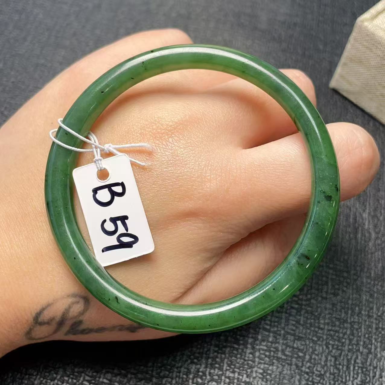 Certified Natural Green Jade Slim Bangle, 56-62 Size Minimalist Bangle Bracelet, Green Jade Bangle