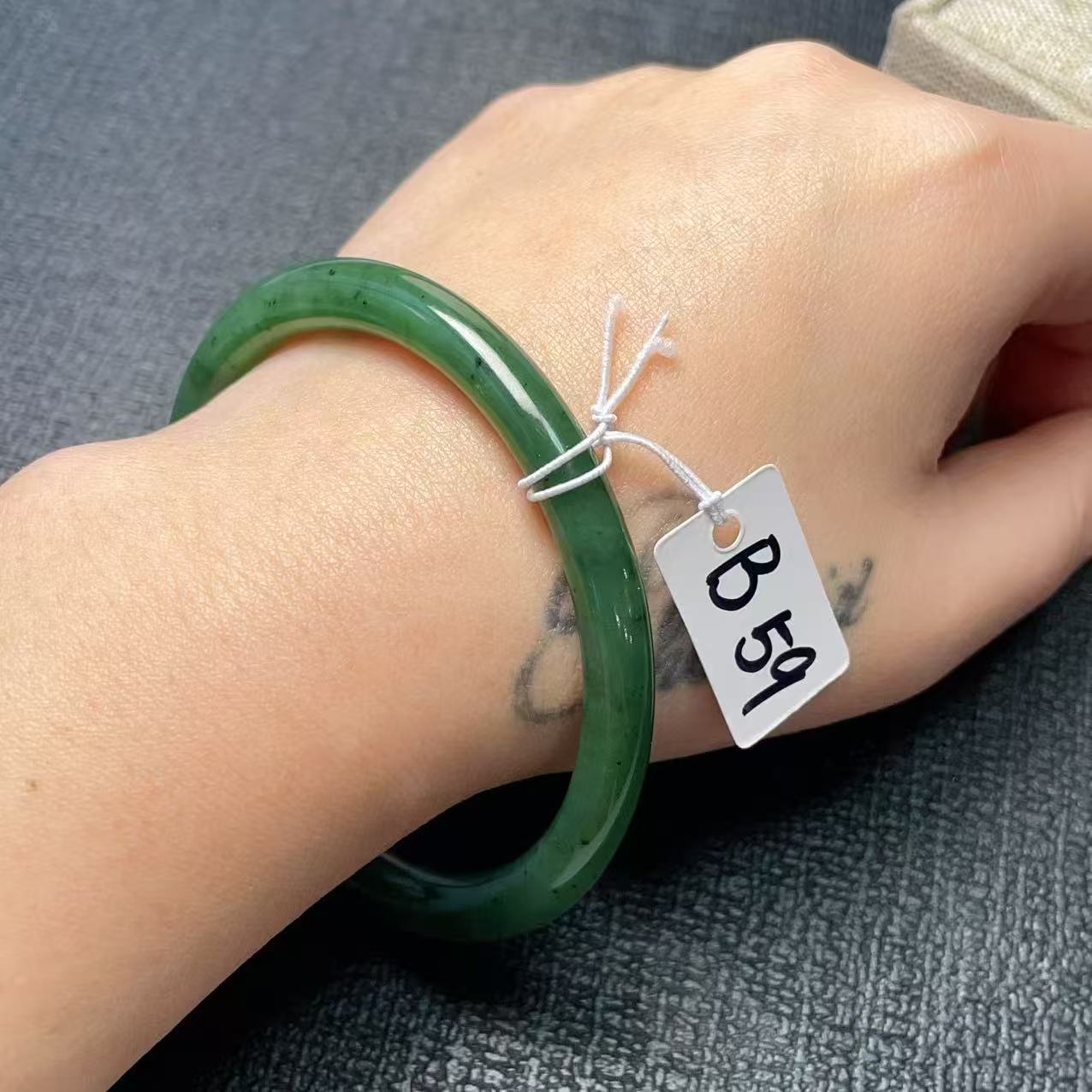 Certified Natural Green Jade Slim Bangle, 56-62 Size Minimalist Bangle Bracelet, Green Jade Bangle