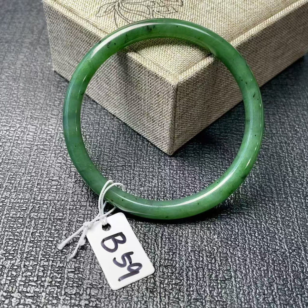 Certified Natural Green Jade Slim Bangle, 56-62 Size Minimalist Bangle Bracelet, Green Jade Bangle