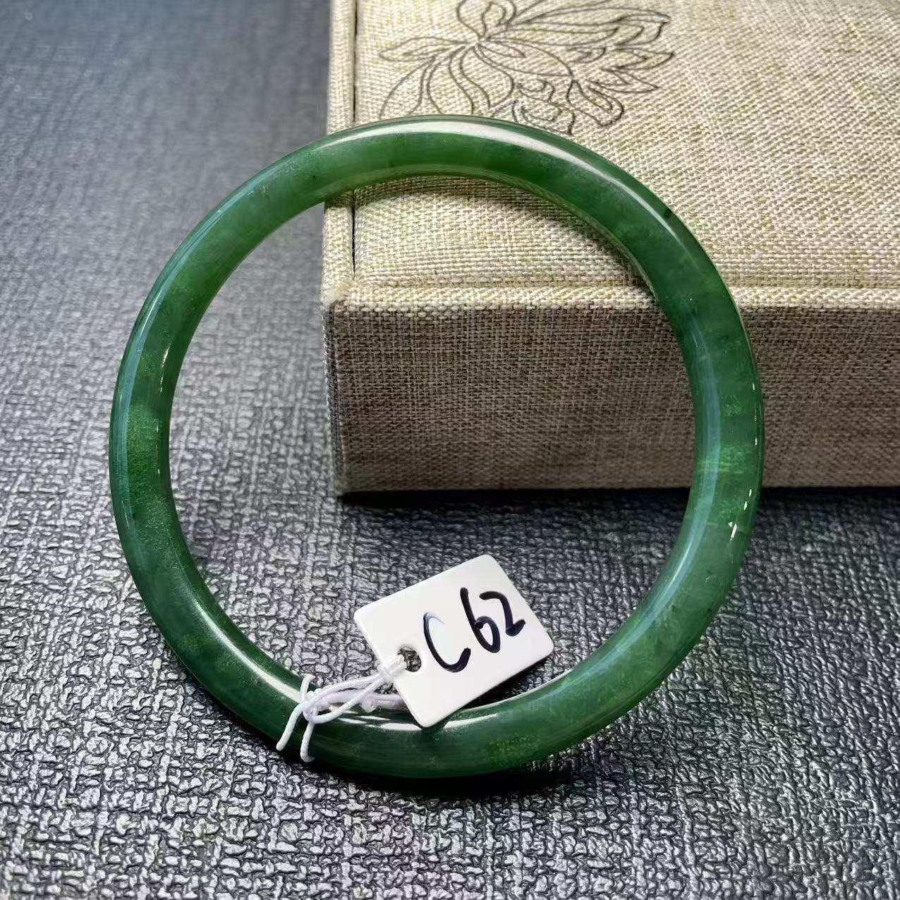 Certified Natural Green Jade Slim Bangle, 56-62 Size Minimalist Bangle Bracelet, Green Jade Bangle