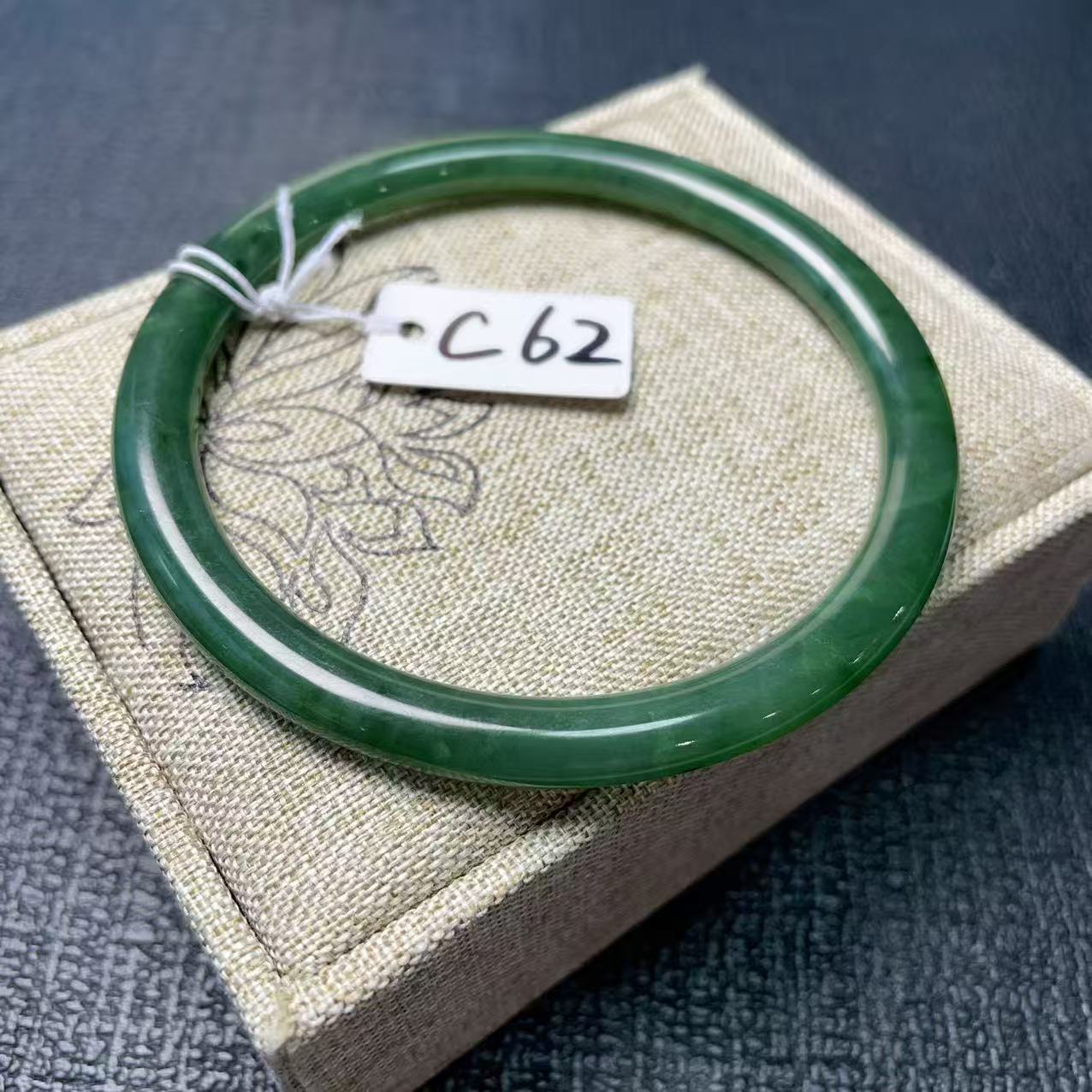 Certified Natural Green Jade Slim Bangle, 56-62 Size Minimalist Bangle Bracelet, Green Jade Bangle
