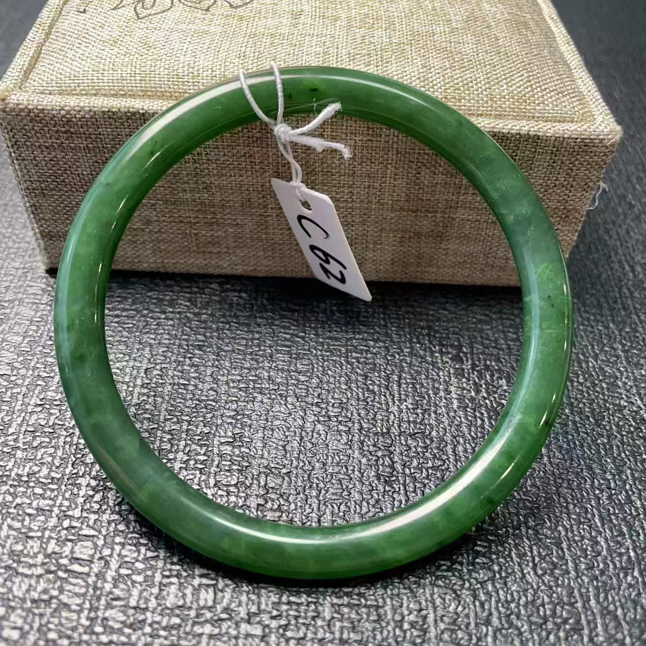 Certified Natural Green Jade Slim Bangle, 56-62 Size Minimalist Bangle Bracelet, Green Jade Bangle