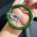 Certified Natural Nephrite Jade Slim Bangle, 59-60mm Large Size Minimalist Bangle Bracelet, Green Jade Bangle