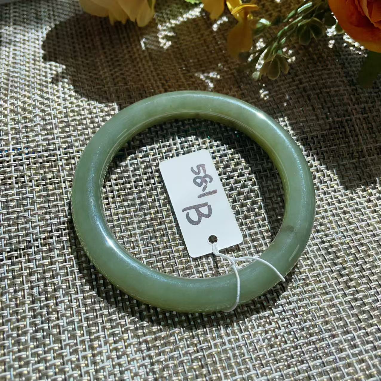 Certified Natural Green Jade Bangle, Lake Green Jade Bracelet, Size 57.5-58.5, Genuine Jade Jewelry, Minimalist Gift for Her