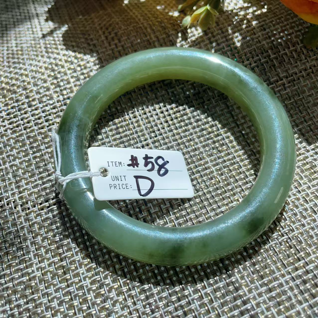 Certified Natural Green Jade Bangle, Lake Green Jade Bracelet, Size 57.5-58.5, Genuine Jade Jewelry, Minimalist Gift for Her