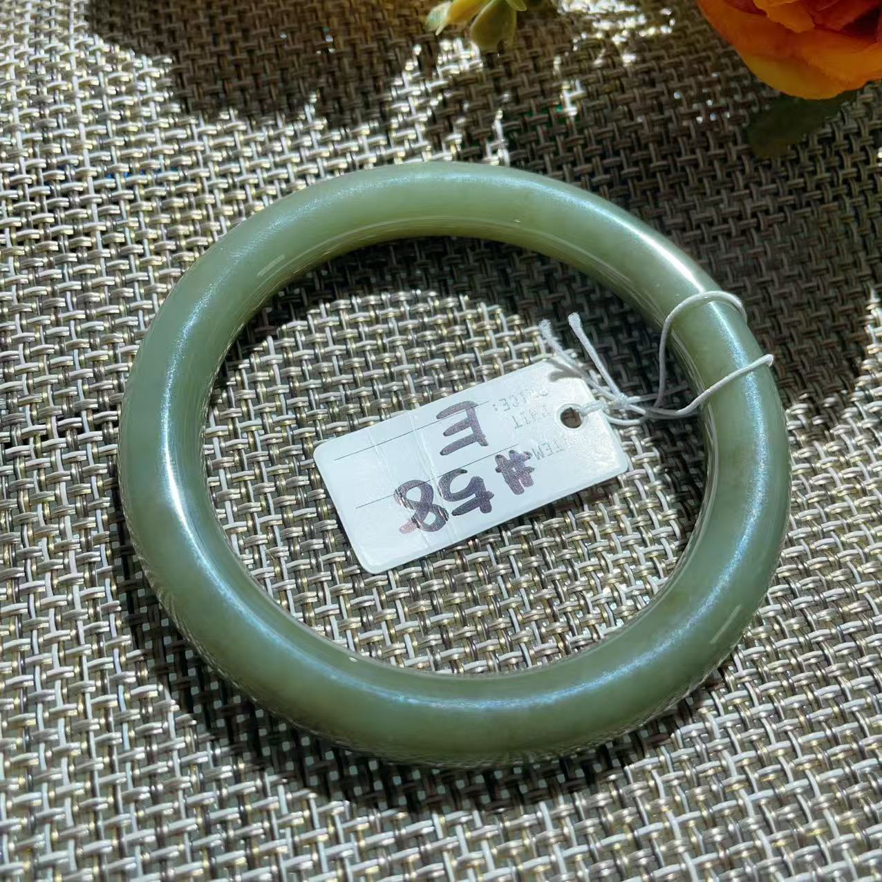 Certified Natural Green Jade Bangle, Lake Green Jade Bracelet, Size 57.5-58.5, Genuine Jade Jewelry, Minimalist Gift for Her