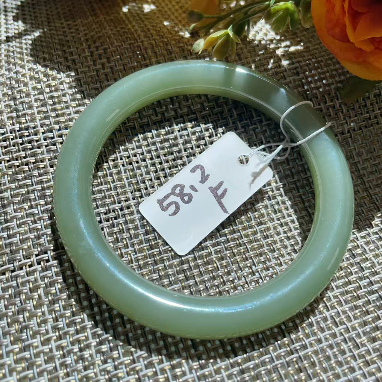 Certified Natural Green Jade Bangle, Lake Green Jade Bracelet, Size 57.5-58.5, Genuine Jade Jewelry, Minimalist Gift for Her