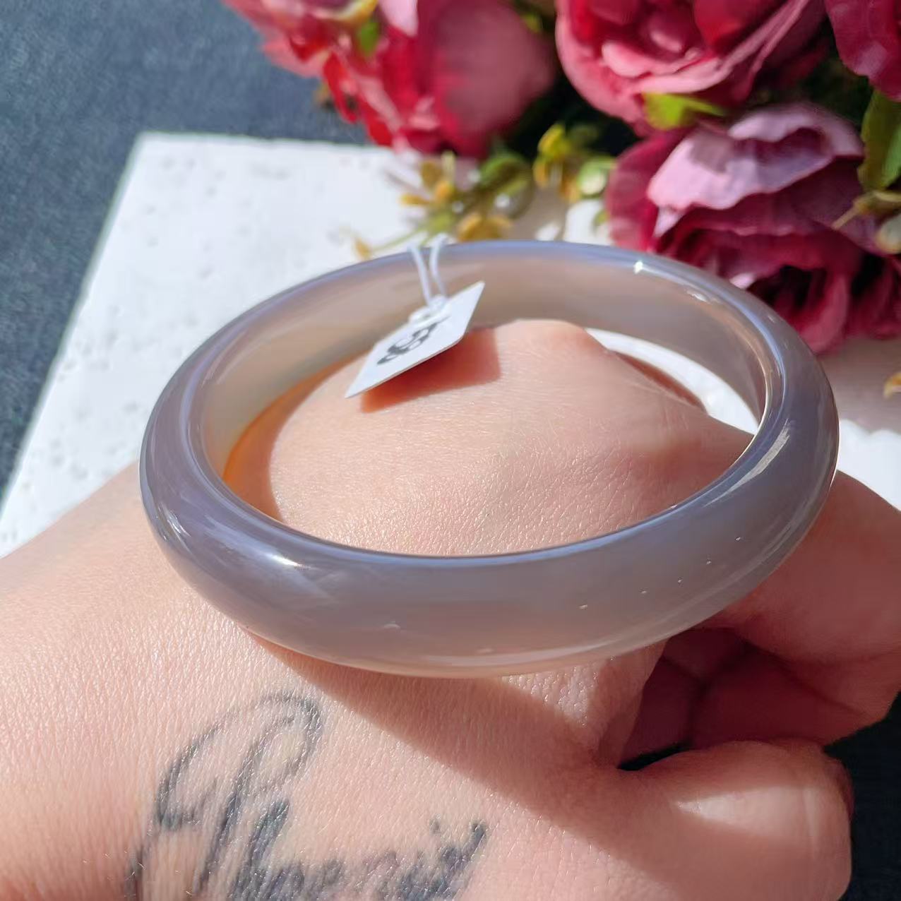 Natural Agate Bangle Bracelet, Thick Stone Bangle 11.5-12mm ，Real Natural Agate Bangle, High Grade Agate, Gift for Her