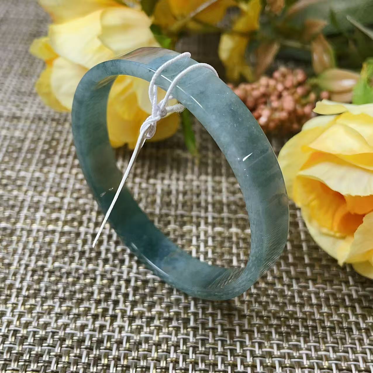 SALE! Certified Blue Jadeite XS Size Bangle Bracelet, Grade A Natural Jadeite Bangle, 50.5 XS Size Bangle