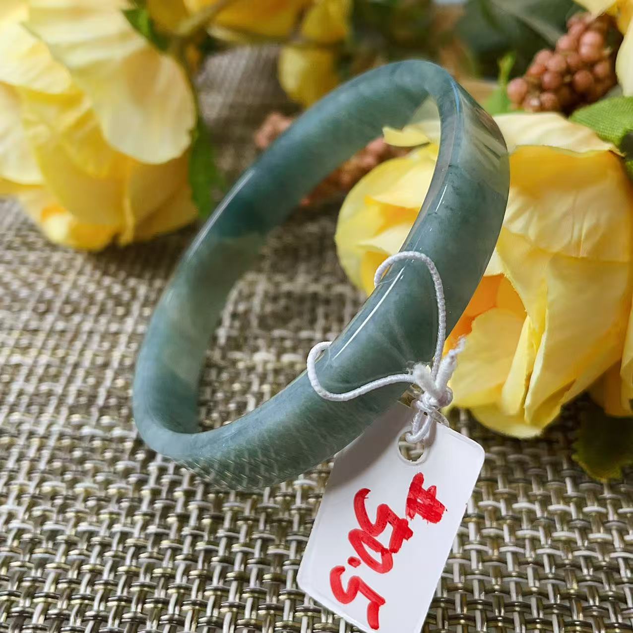 SALE! Certified Blue Jadeite XS Size Bangle Bracelet, Grade A Natural Jadeite Bangle, 50.5 XS Size Bangle