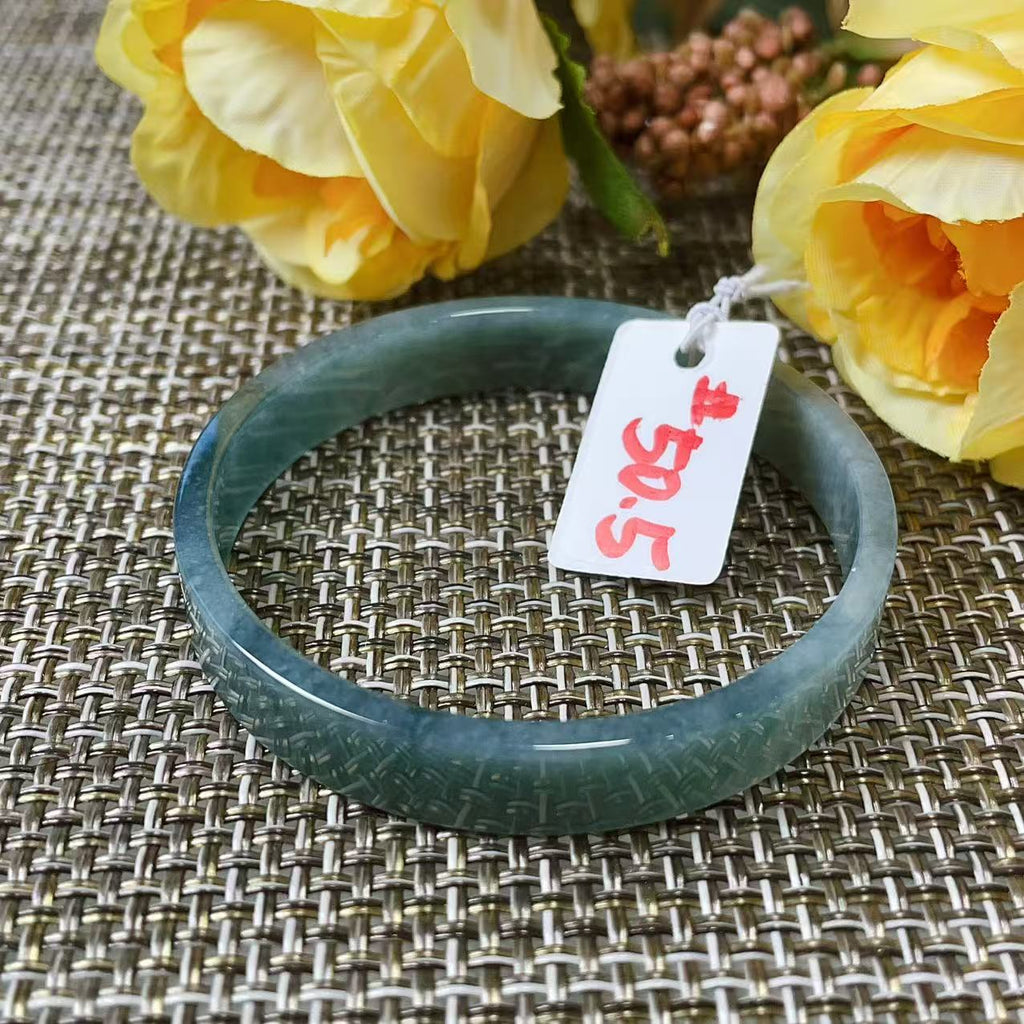 SALE! Certified Blue Jadeite XS Size Bangle Bracelet, Grade A Natural Jadeite Bangle, 50.5 XS Size Bangle