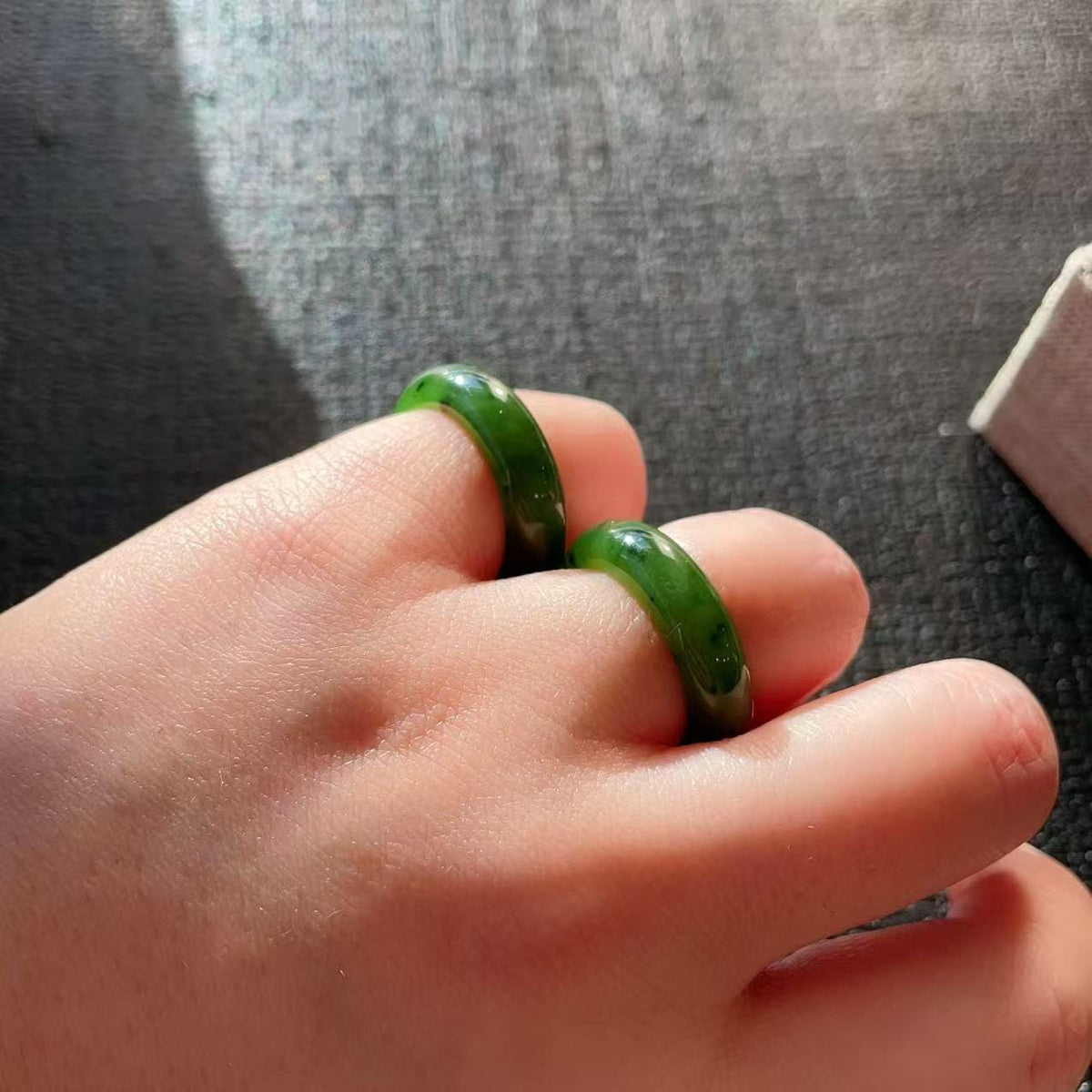 Certified Natural Green Jade Ring, Jade Band, Minimalist Nephrite Jade Ring 6-8 Size Ring