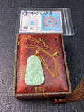 Certified Natural Jadeite Landscape Pendant Necklace (Grade A), Green Jadeite Pendent Necklace