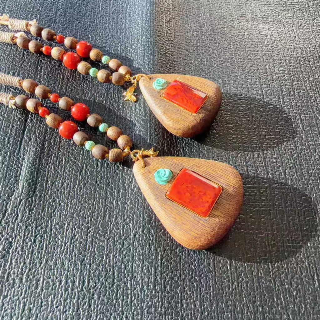 Certified Natural Red Agate , Sandalwood Pendant Necklace, Handcraft High Grade Agate Pendent , Red Agate, Gemstone Pendent