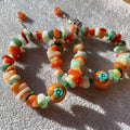 Certified Natural Multi-Stone Jadeite Bracelet , Genuine Type-A Jadeite , 10–12mm Chips Jadeite, Real Jade Bracelet
