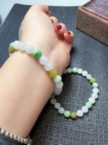 Certified Natural Jadeite Beaded Bracelet, 8mm Multi Color Grade A Jadeite Bracelet, Natural Green Jadeite, Real Jade Bracelet