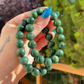 Certified Natural Green- Blue Jade Bracelet, 12mm Jade Beaded Bracelet, Natural Jade Bracelet, Large Beaded Bracelet, Real Jade Gift