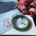 Certified Natural Nephrite Jade Bangle Bracelet ,Rich Green Jade Bangle,Size 57-58mm, Classic Round Jade Bracelet, Gift for He