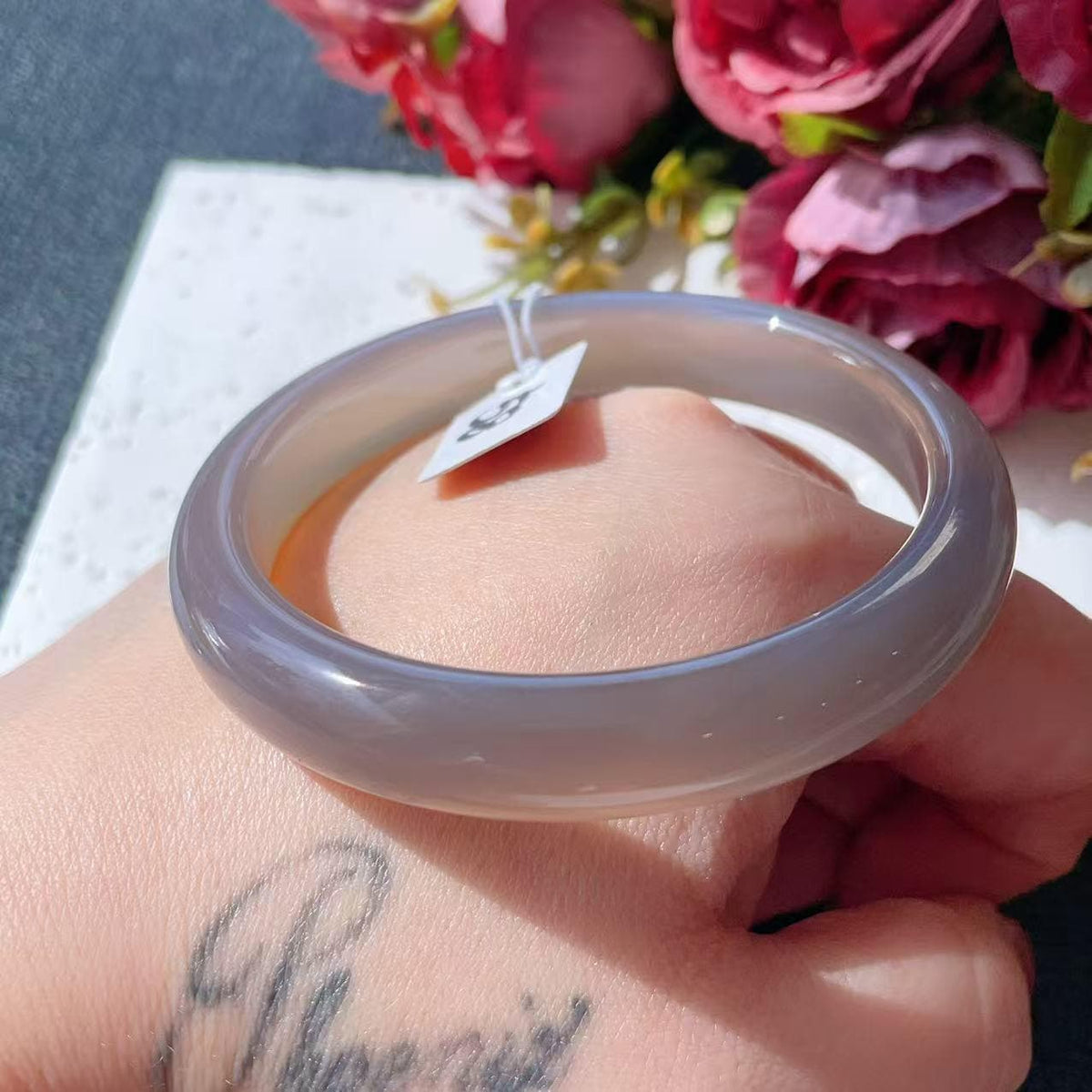 Natural Agate Bangle Bracelet, Thick Stone Bangle 11.5-12mm ，Real Natural Agate Bangle, High Grade Agate, Gift for Her